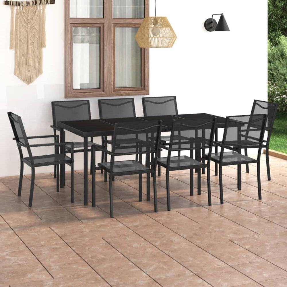vidaXL 9-piece Garden Dining Set Steel