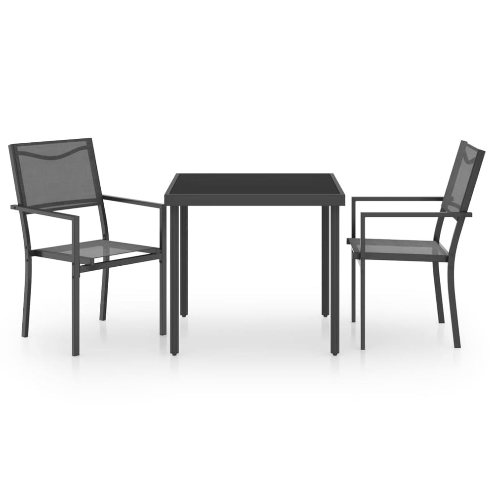 vidaXL 3-Piece Outdoor Dining Set Steel