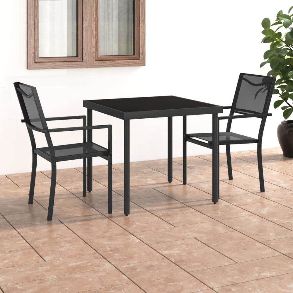 vidaXL 3-Piece Outdoor Dining Set Steel