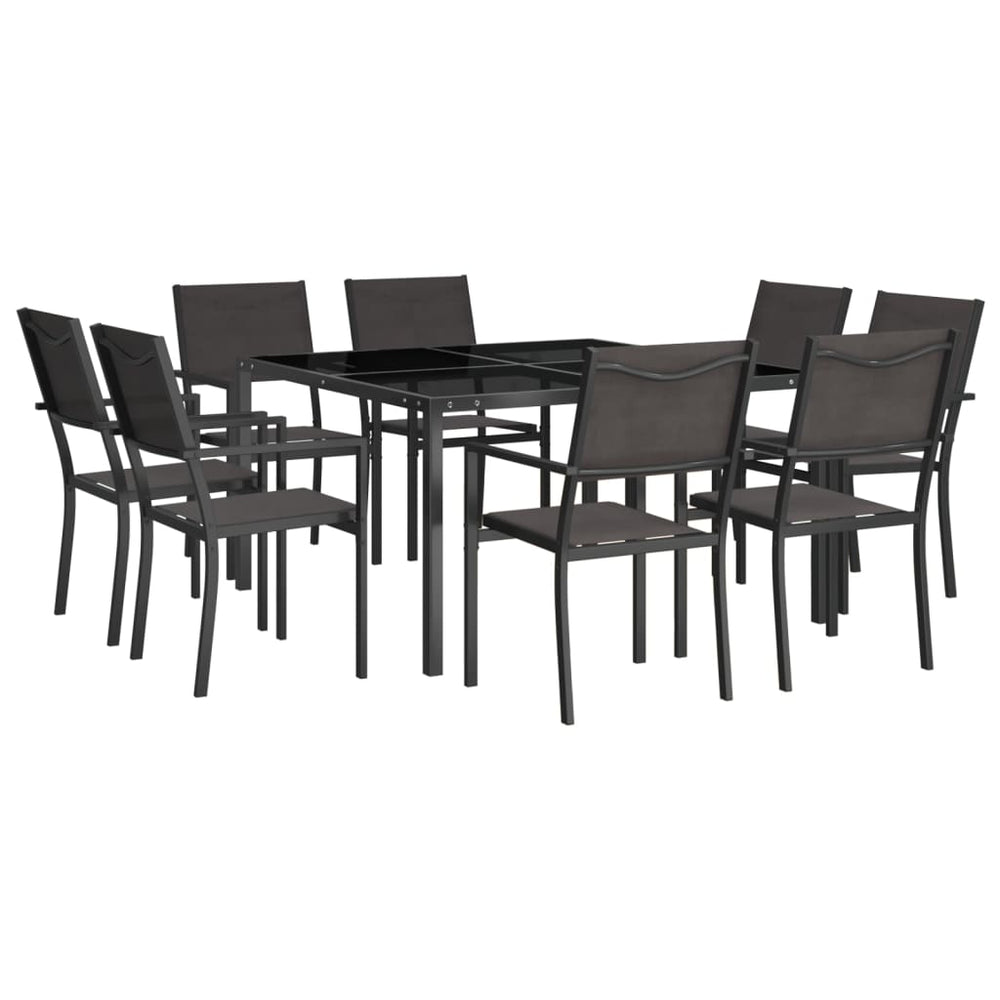 vidaXL 9-piece Garden Dining Set Steel