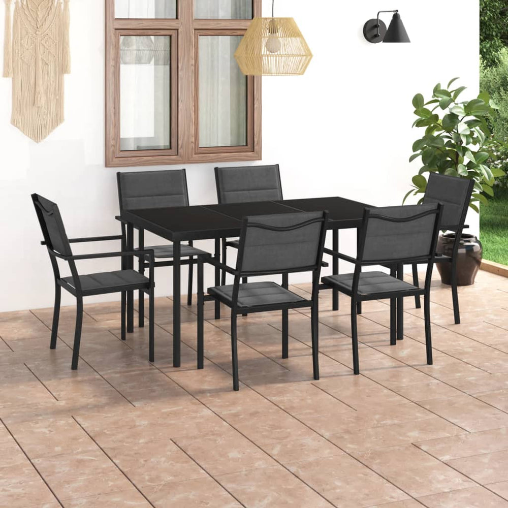 vidaXL 7-Piece Outdoor Dining Set Steel