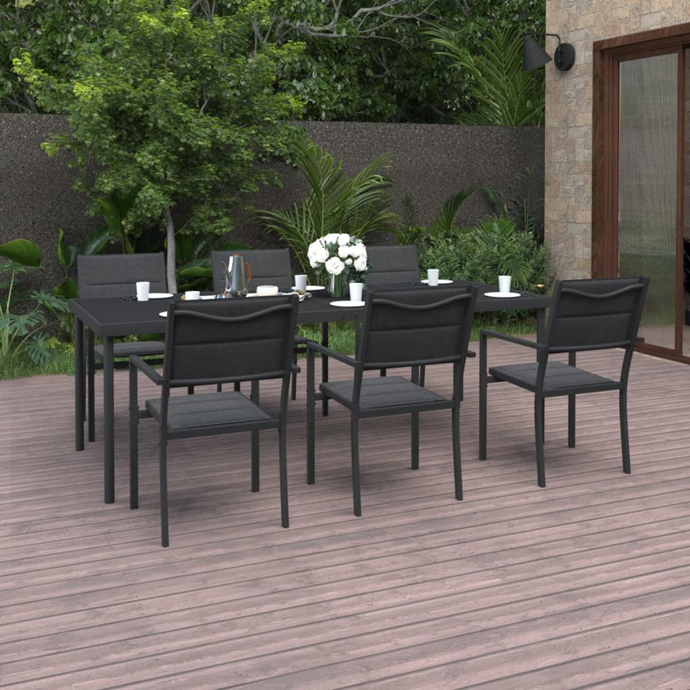 vidaXL 7-Piece Outdoor Dining Set Steel