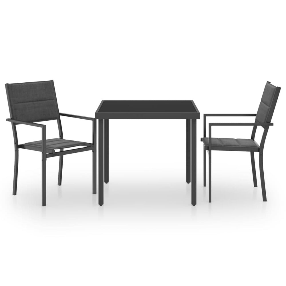 vidaXL 3-Piece Outdoor Dining Set Steel