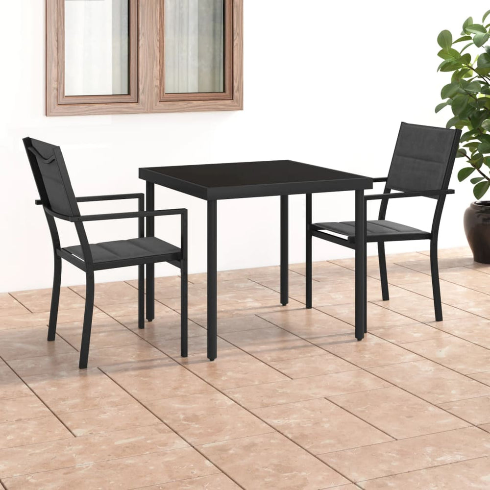 vidaXL 3-Piece Outdoor Dining Set Steel