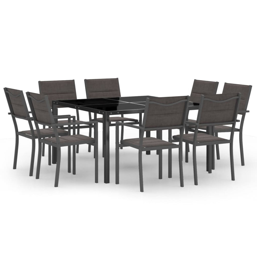 vidaXL 9-piece Garden Dining Set Steel