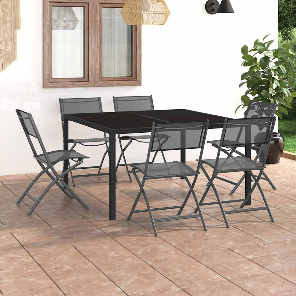 vidaXL 7-Piece Outdoor Dining Set Steel