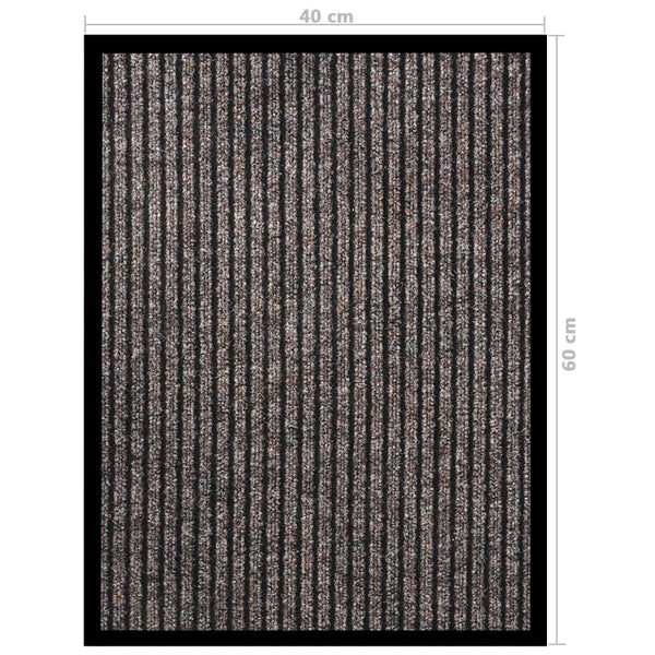 Beige Gestreifte Fußmatte 40x60 cm