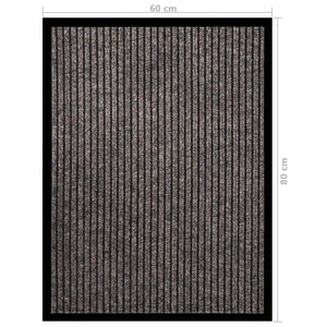 Beige Gestreifte Fußmatte 60x80 cm