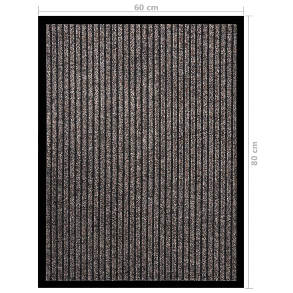 Beige Gestreifte Fußmatte 60x80 cm
