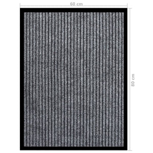 Graue Fußmatte Gestreift 60x80 cm