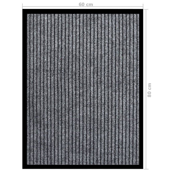 Graue Fußmatte Gestreift 60x80 cm