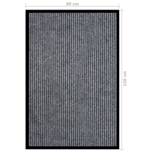 Grau Gestreifte Fußmatte 80x120 cm