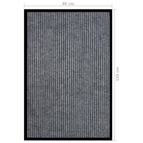 Grau Gestreifte Fußmatte 80x120 cm