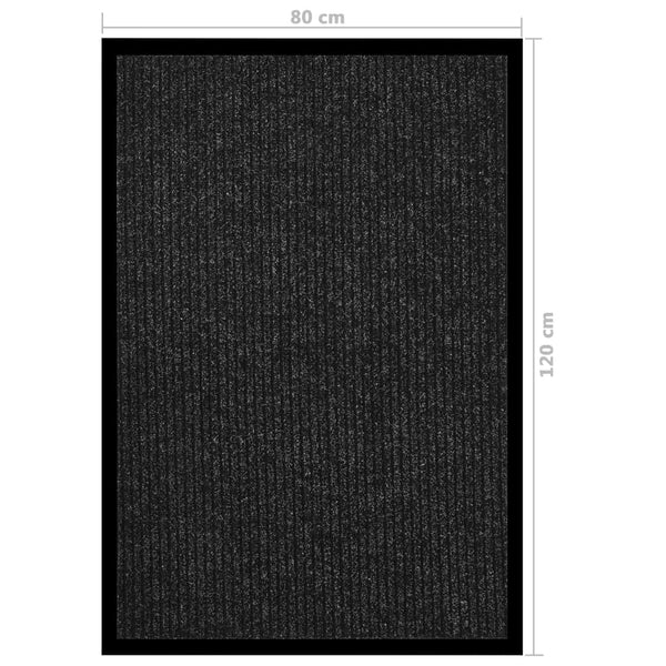 Gestreifte Fußmatte Anthrazit 80x120 cm