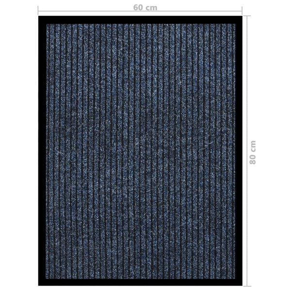 Blaue Fußmatte Gestreift 60x80 cm