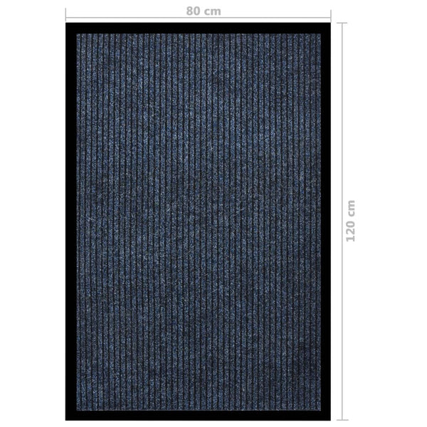 Gestreifte Fußmatte Blau 80x120 cm