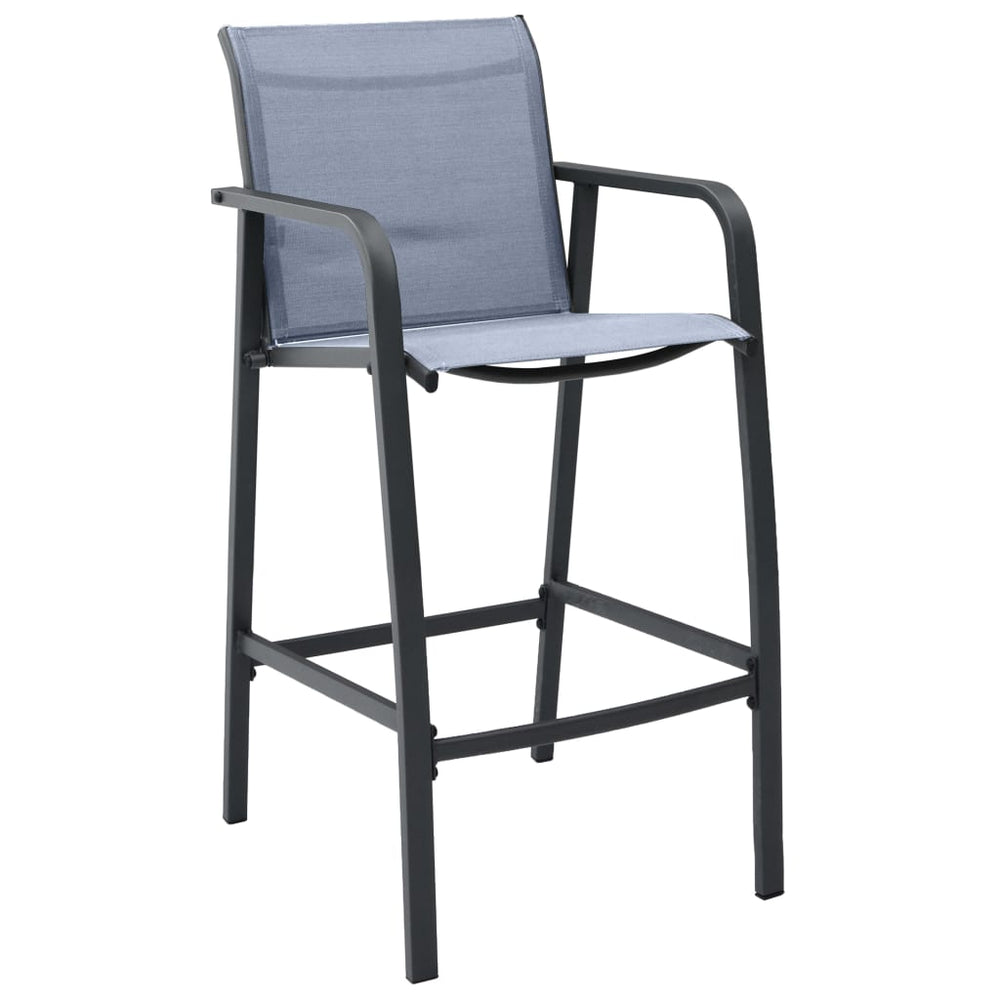vidaXL 7-Piece Outdoor Bar Set Black and Grey