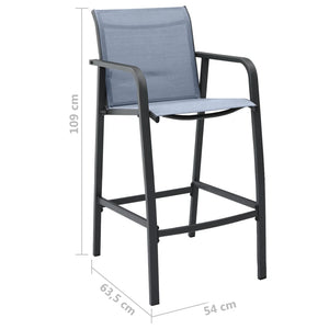 7-tlg. Gartenbar-Set Schwarz und Grau