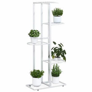 Metall Blumenständer, 5 Etagen, Weiß