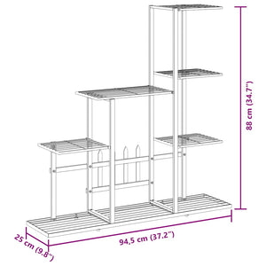 vidaXL Support pour plantes 94,5x25x88 cm Métal noir