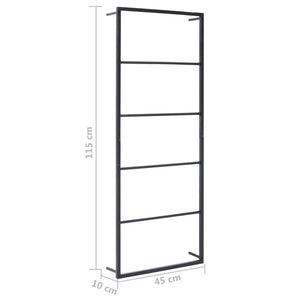 vidaXL Porte-serviettes noir 45x10x115 cm Acier