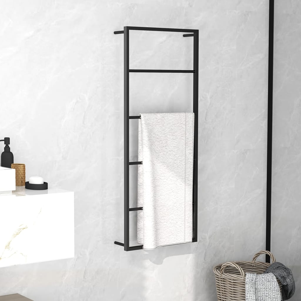 vidaXL Porte-serviettes noir 45x10x115 cm Acier