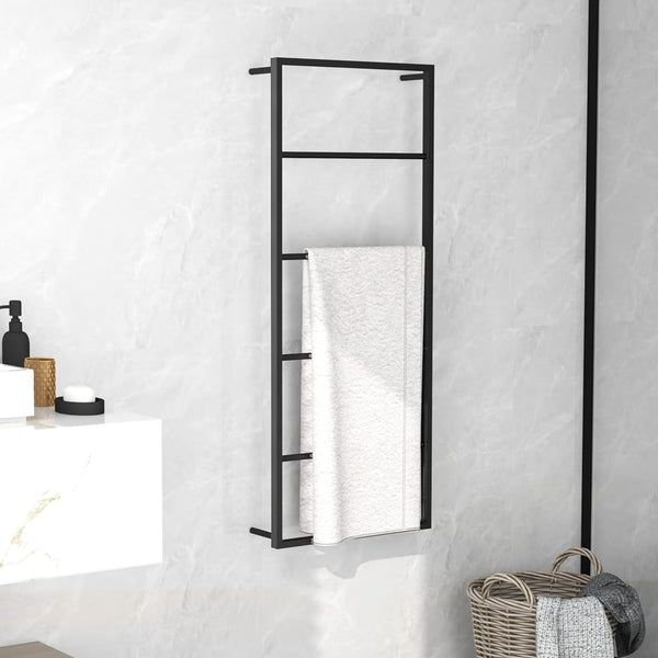 vidaXL Porte-serviettes noir 45x10x115 cm Acier