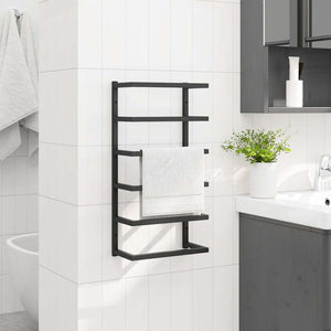 vidaXL Porte-serviettes noir 24x12x48 cm Acier