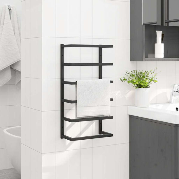 vidaXL Porte-serviettes noir 24x12x48 cm Acier