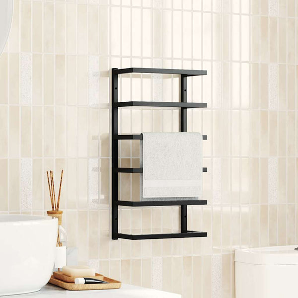 vidaXL Porte-serviettes noir 24x12x48 cm Acier