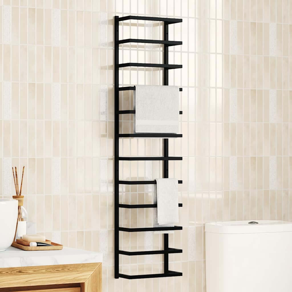 vidaXL Porte-serviettes Noir 24x12x96 cm Acier