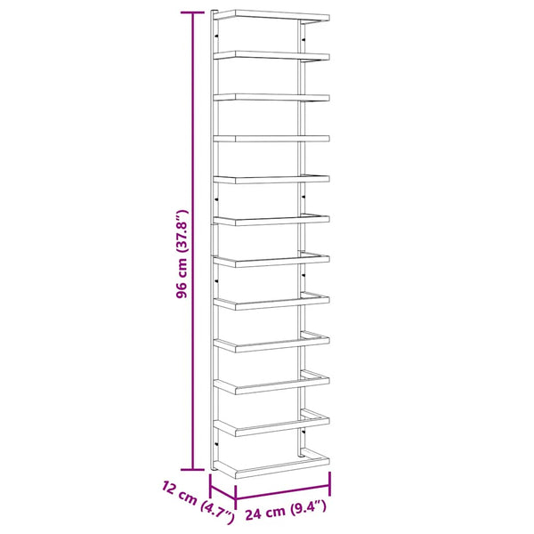 vidaXL Porte-serviettes Blanc 24x12x96 cm Acier