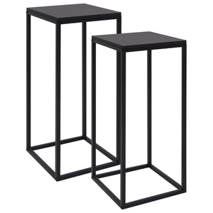 Schwarze Beistelltische, 2er-Set