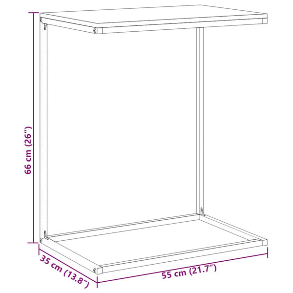 Schwarzer Beistelltisch 55x35x66 cm