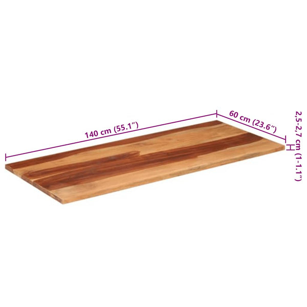 vidaXL Plateau de table 140x60x(2,5-2,7) cm Bois d'acacia massif