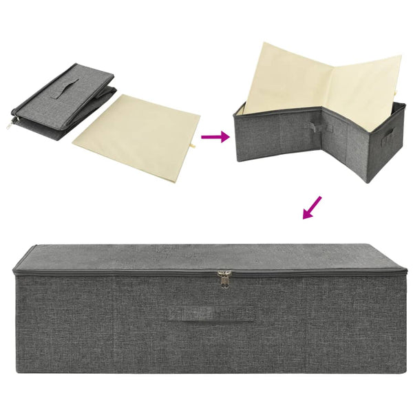 Stoff Aufbewahrungsbox Anthrazit 70x40x18 cm
