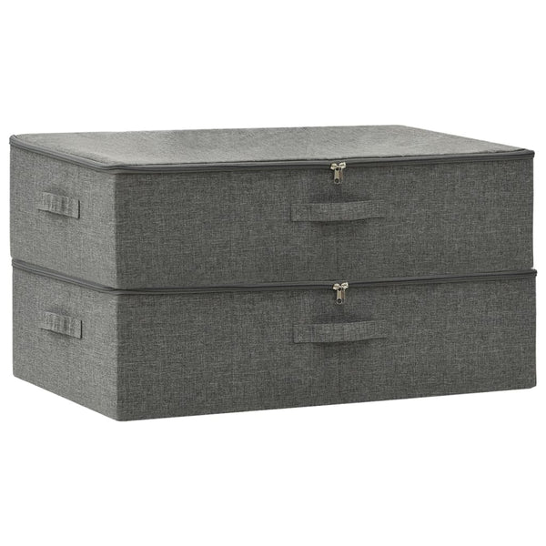 Stoff Aufbewahrungsboxen 2er Set Anthrazit