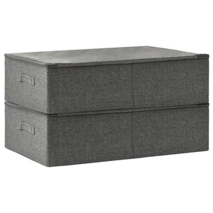 Stoff Aufbewahrungsboxen 2er Set Anthrazit
