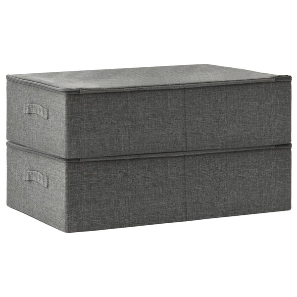 Stoff Aufbewahrungsboxen 2er Set Anthrazit