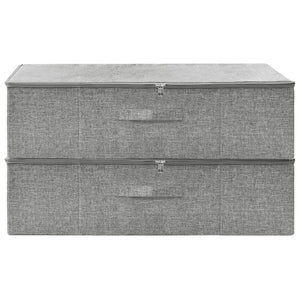 Stoff Aufbewahrungsboxen Grau 2er-Set