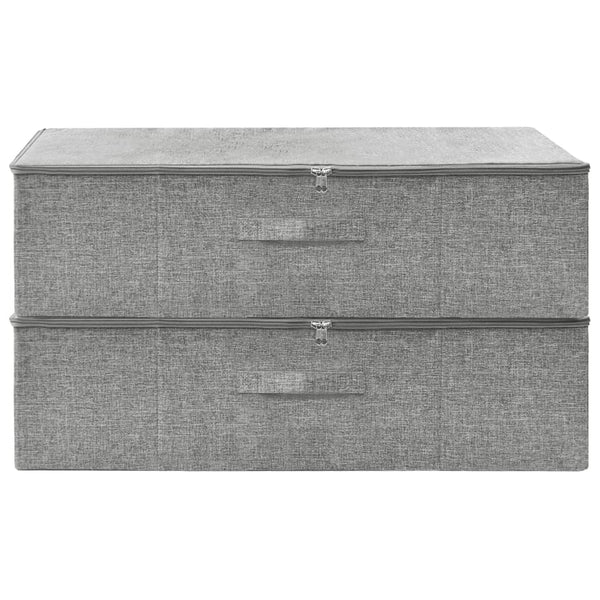 Stoff Aufbewahrungsboxen Grau 2er-Set
