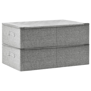 Stoff Aufbewahrungsboxen Grau 2er-Set