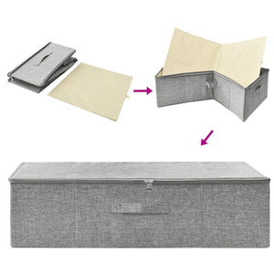 Stoff Aufbewahrungsboxen Grau 2er-Set