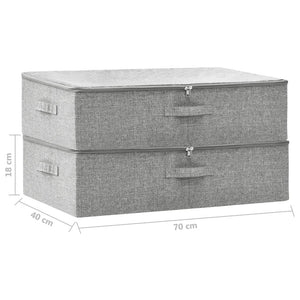 Stoff Aufbewahrungsboxen Grau 2er-Set