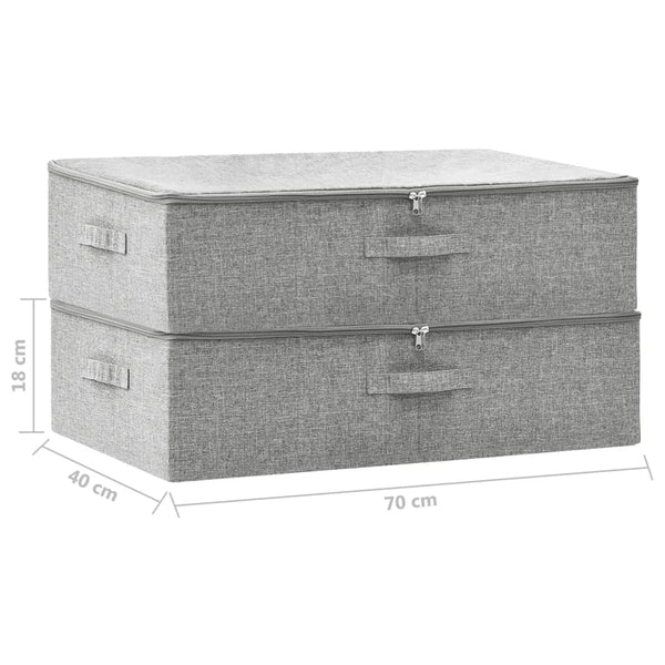 Stoff Aufbewahrungsboxen Grau 2er-Set