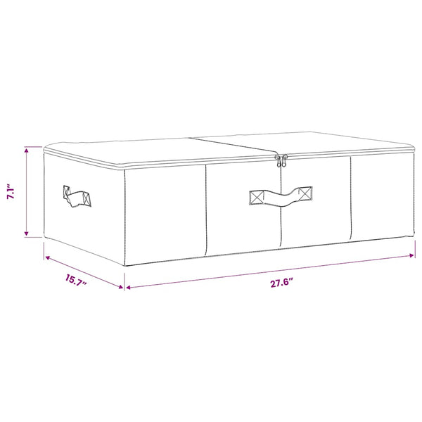 Stoff Aufbewahrungsbox Creme 70x40x18cm