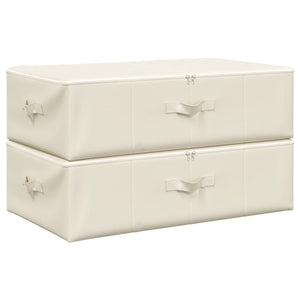 Aufbewahrungsboxen Stoff Creme 2er-Set 70x40x18cm