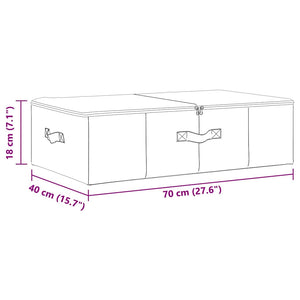 Aufbewahrungsboxen Stoff Creme 2er-Set 70x40x18cm