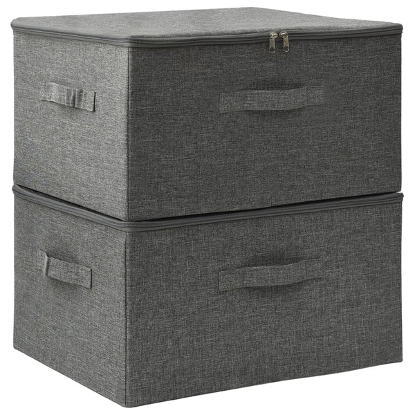 Stoff Aufbewahrungsboxen Anthrazit 2er-Set