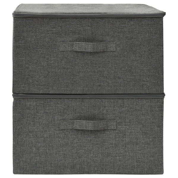 Stoff Aufbewahrungsboxen Anthrazit 2er-Set